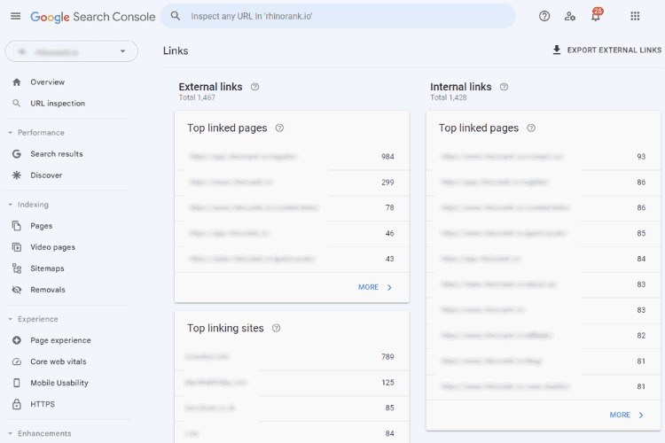 Check backlinks with Google Search Console